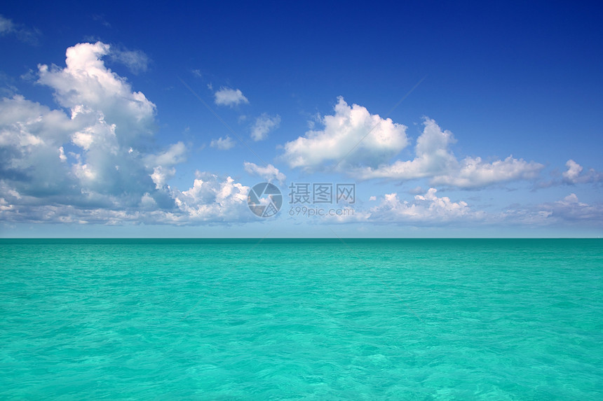 蓝天度假日加勒比海平面天空假期热带波纹异国海洋天堂通体蓝色地平线图片