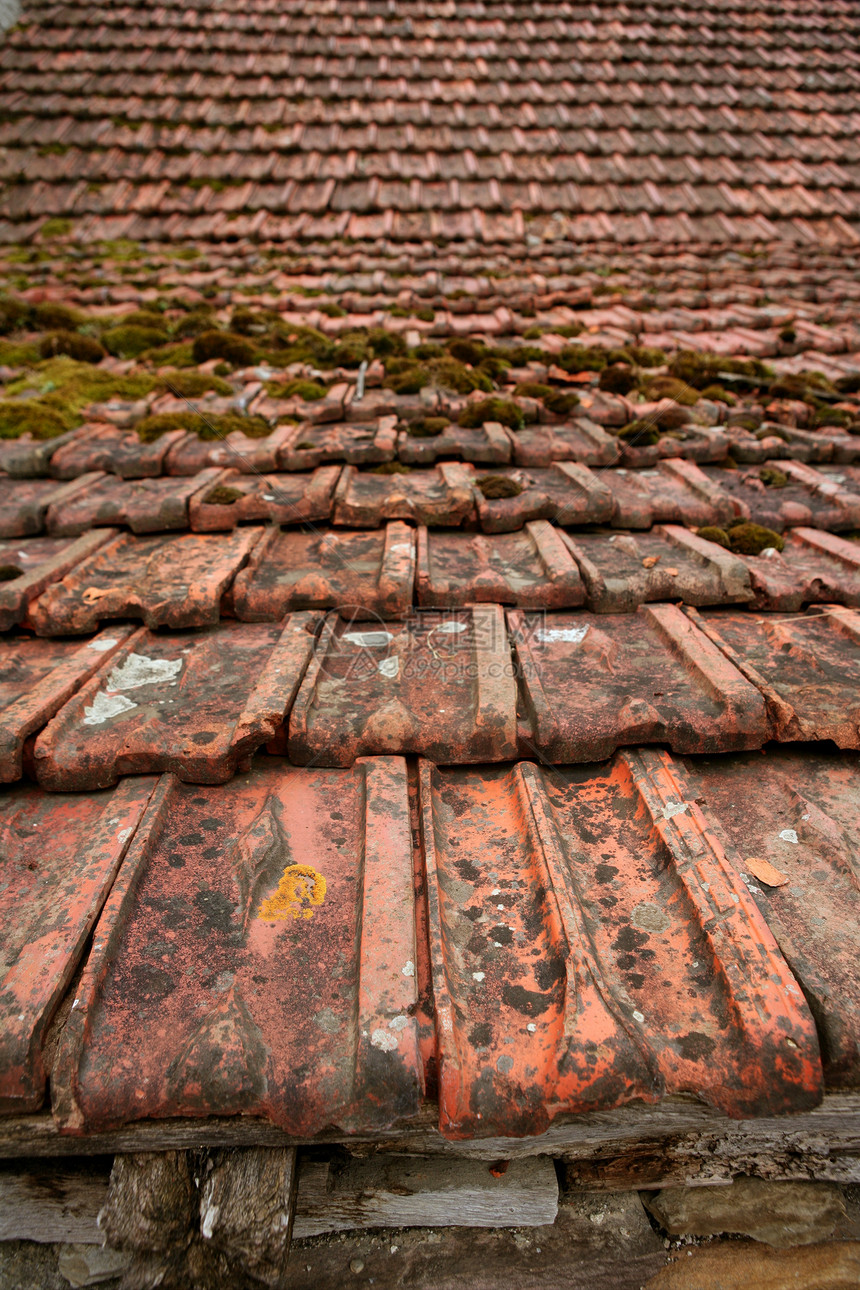 屋顶泥瓷砖的建筑板建造建筑建筑学墙纸房子古董财产材料橙子马赛克图片