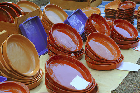 炖锅内胆展示Clay陶器店市场 传统手工艺背景
