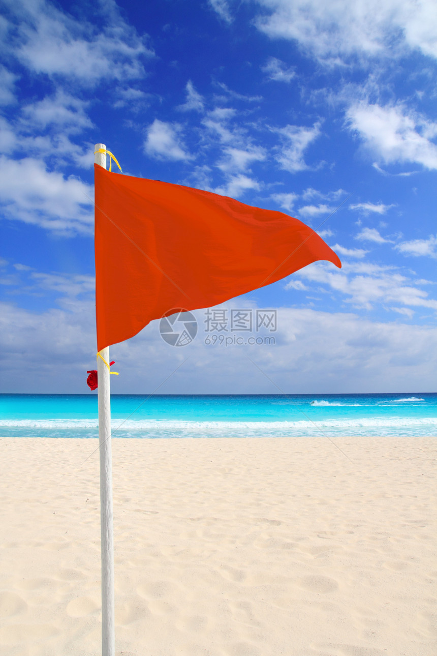 海滨红旗 坏天气风警示加勒比图片
