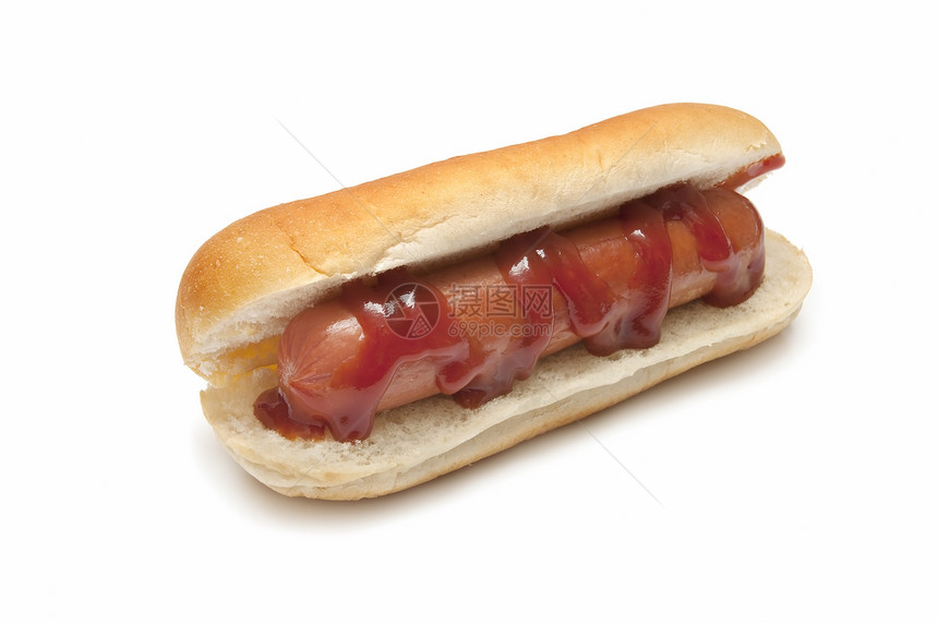 香肠三明治白色食物美味午餐芝麻包子烧烤面包营养饮食图片