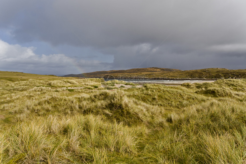 北部苏格兰的沙丘退休荒地风景爬坡农村湿地水平图片