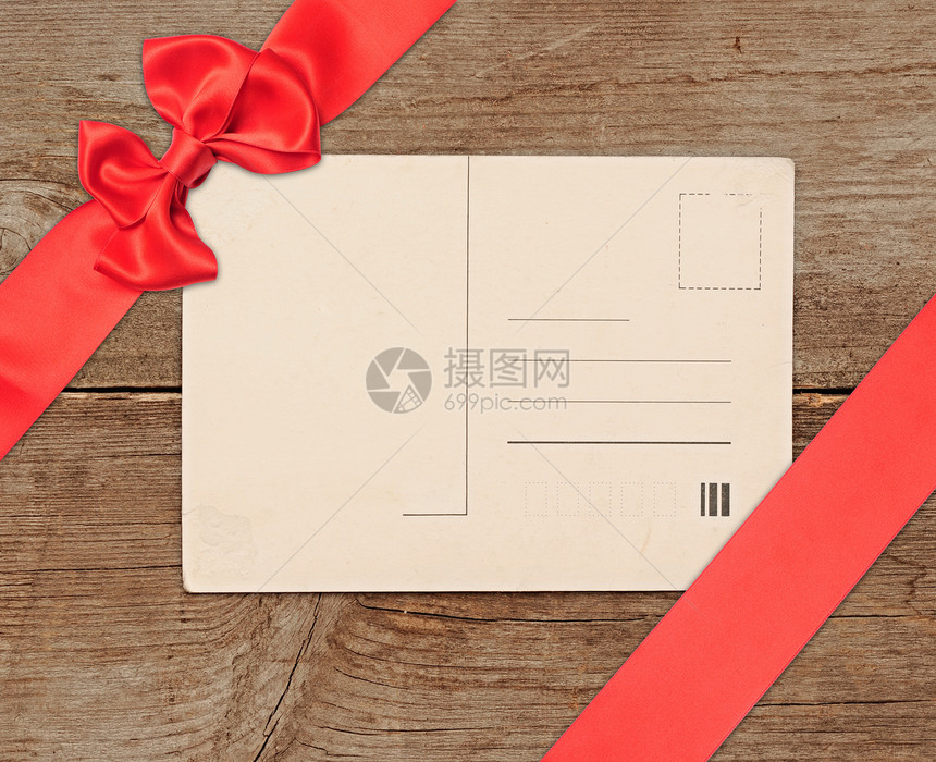 白古明信片丝带卡片边缘邮政写作问候语地址邮件婚礼文档图片