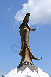 Kun Iam在澳门的雕像场景观光雕刻青铜地平线女神风景宗教纪念碑历史背景图片
