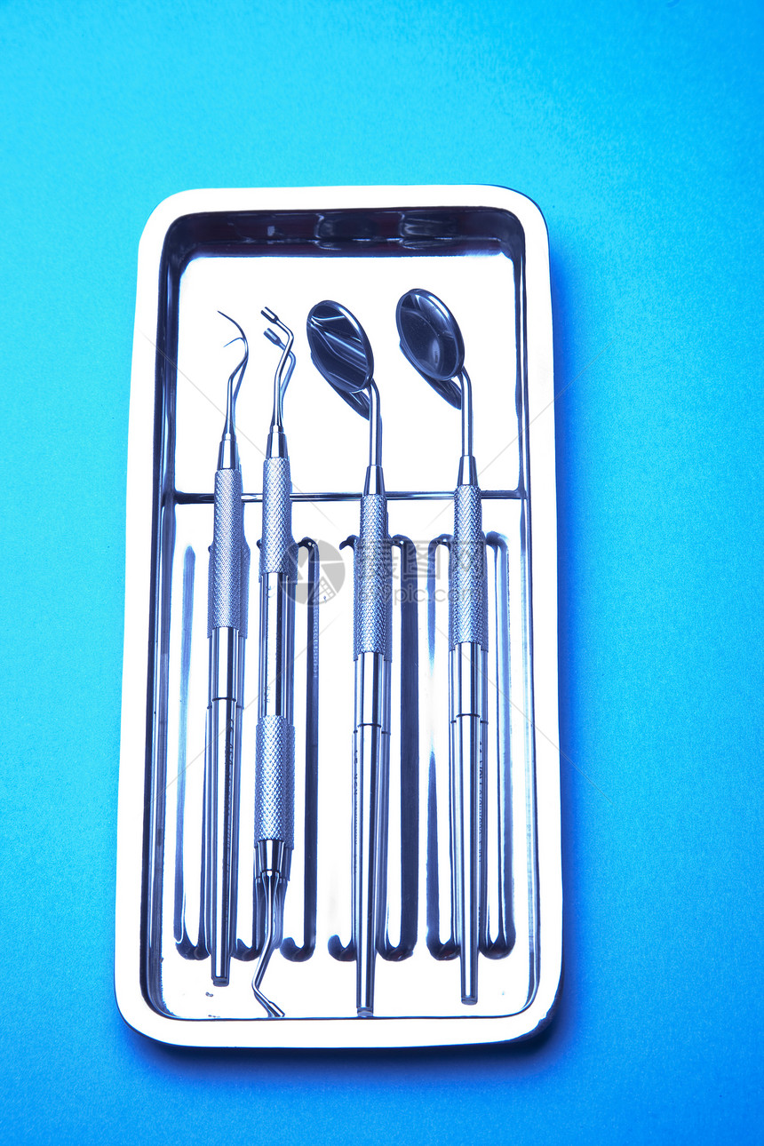 牙科仪器板盘检查疼痛考试工具牙齿医生玻璃矫正金属乐器图片