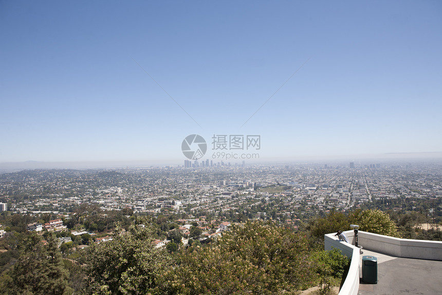 洛杉矶天际天空城市烟雾景观图片