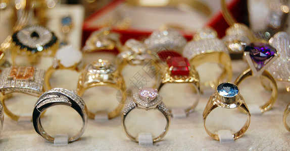 珠宝市场装饰品首饰礼物宝石配件配饰奢华戒指金子背景图片