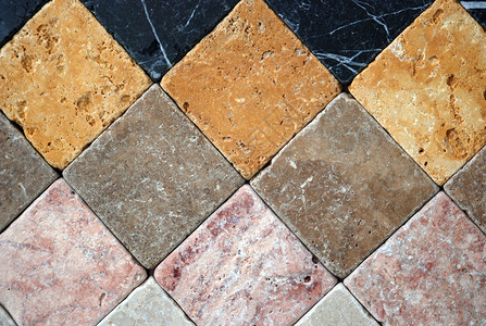 地板和壁砖瓷砖石头白色三角形正方形地面浴室大理石马赛克背景图片