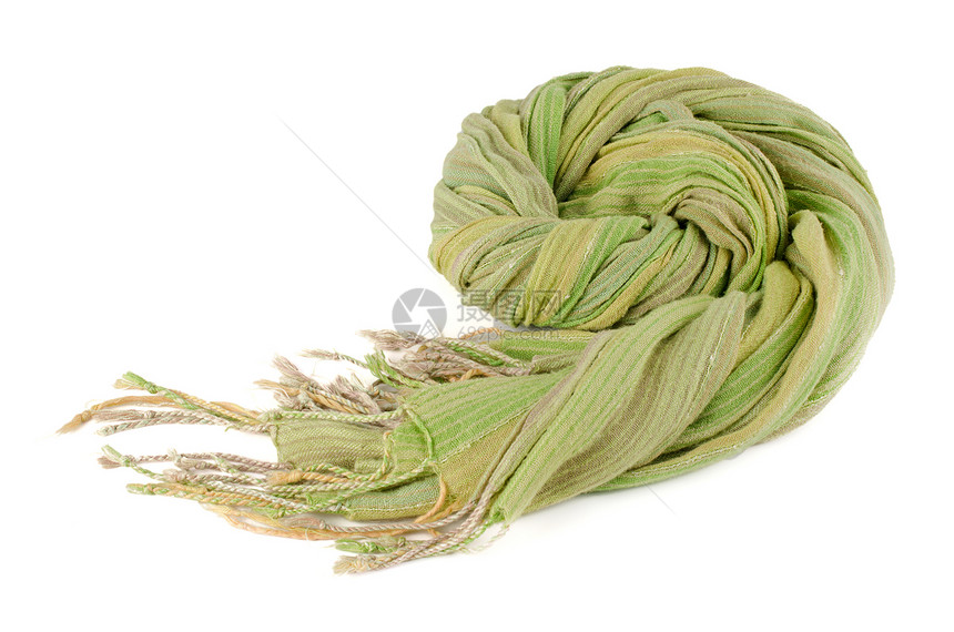 绿色绿围巾羊毛针织购物边缘服装宏观个性衣服纺织品配饰图片