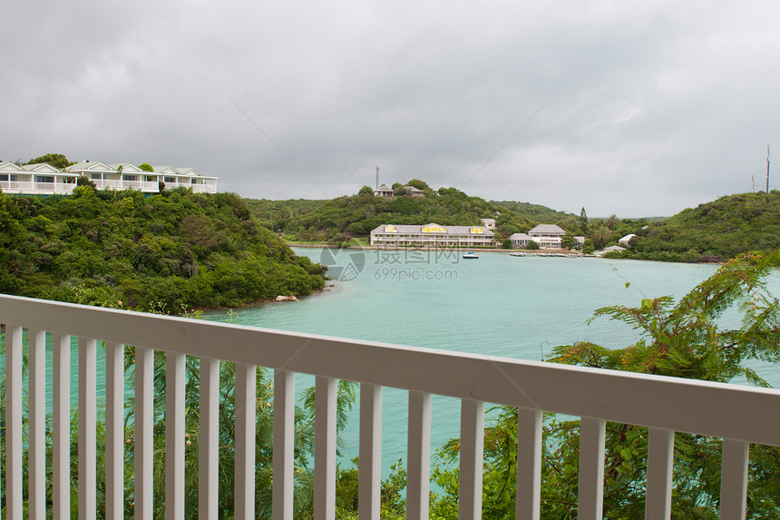 海上度假假期阳台支撑热带房屋植物群海岸海洋戏剧性旅行图片