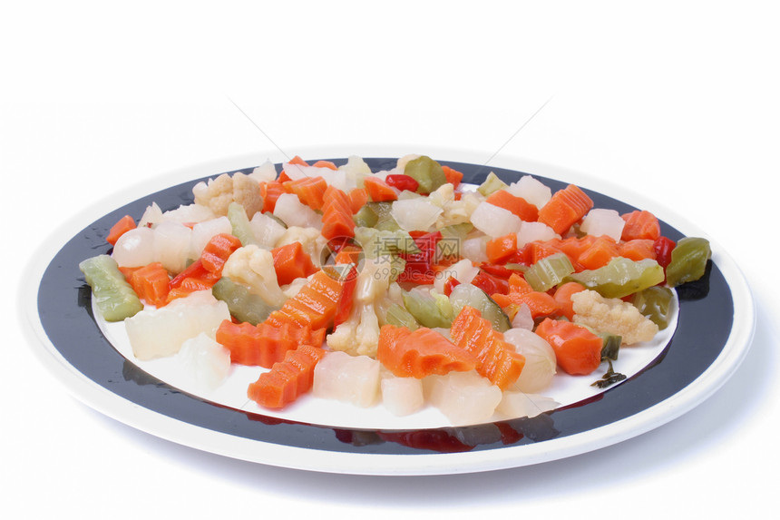 混合蔬菜绿色胡椒萝卜芹菜沙拉美食盘子橙子洋葱菜花图片