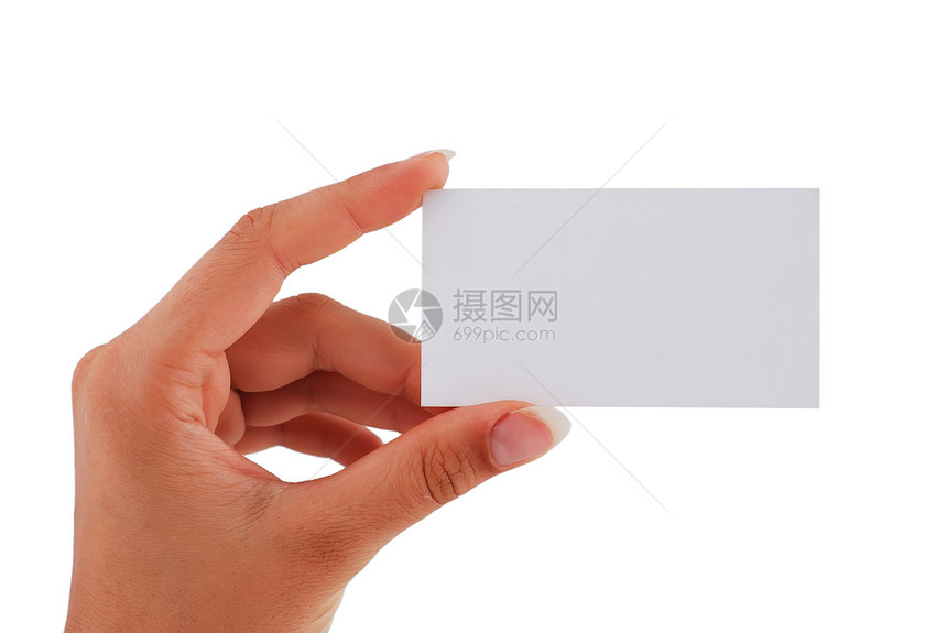 空白公务卡商业拇指手臂手指广告女性指甲白色塑料图片