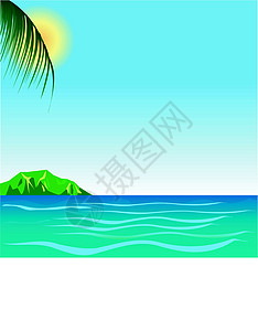 泰国金沙岛海滩背景7插画