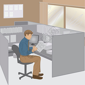办公室工作人员绘画企业家艺术隔间经理职业工人金融商务商业设计图片