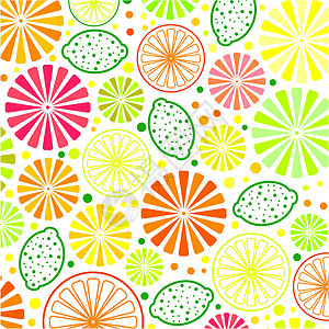 矢量水果柠檬矢量柑橘色背景白色健康生活圆圈黄色果汁粉色食物插图水果设计图片