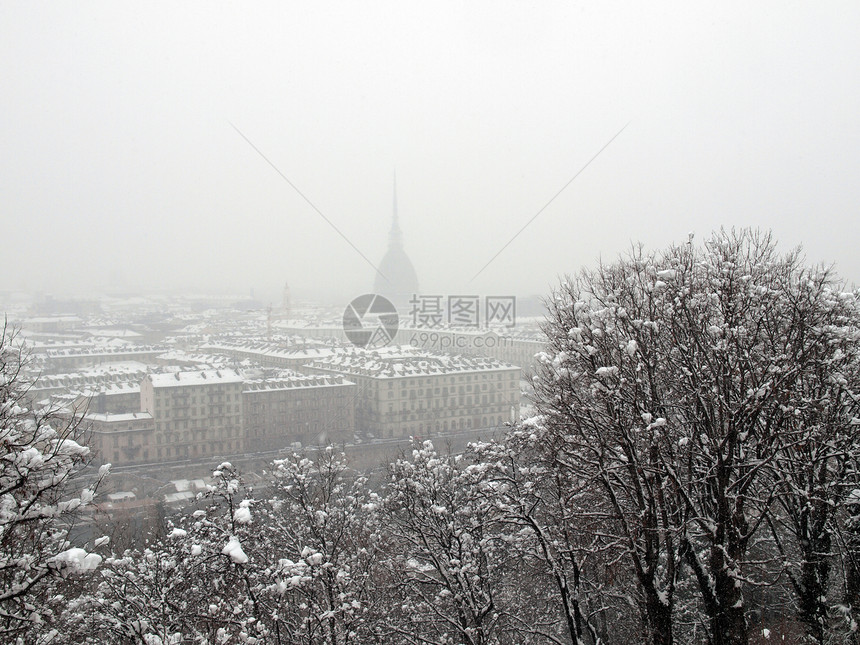 都灵视图天线白色全景爬坡中心鸟眼城市天际天气图片