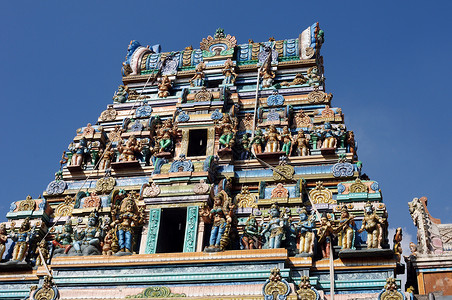印度教寺庙废墟雕像文化石头雕刻蓝色历史性宗教风化数字背景图片