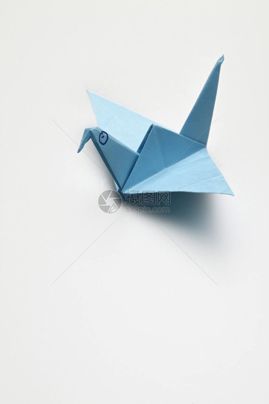 折纸鸟起重机蓝色白色翅膀折纸游戏艺术爱好图片