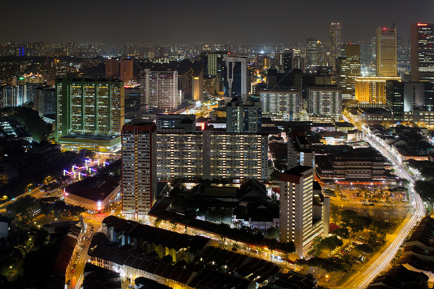 夜中新加坡城市风景图片