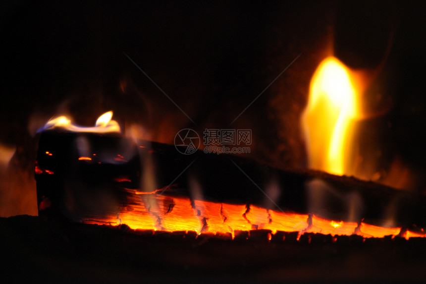 火炉中的木木木木火焰水平木头木火燃料摄影日志运动时间化石图片
