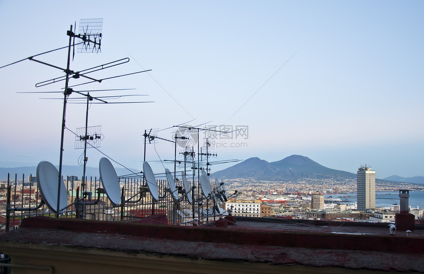 那那不勒斯全景景观火山城市建筑物建筑学房子图片