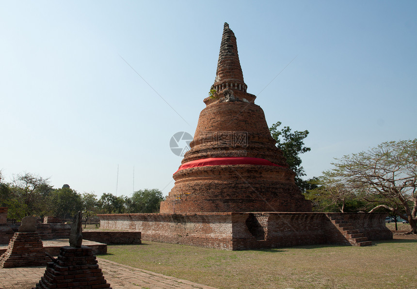 奥塔亚蓝色入口寺庙建筑学贵族假期宝塔文化旅行金子图片