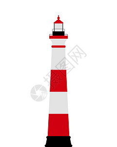 灯塔海洋插图海岸白色航行航海信号导航红色支撑背景图片