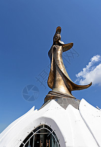 Kun Iam在澳门的雕像风景历史游客建筑地平线地标青铜场景女神观光背景图片