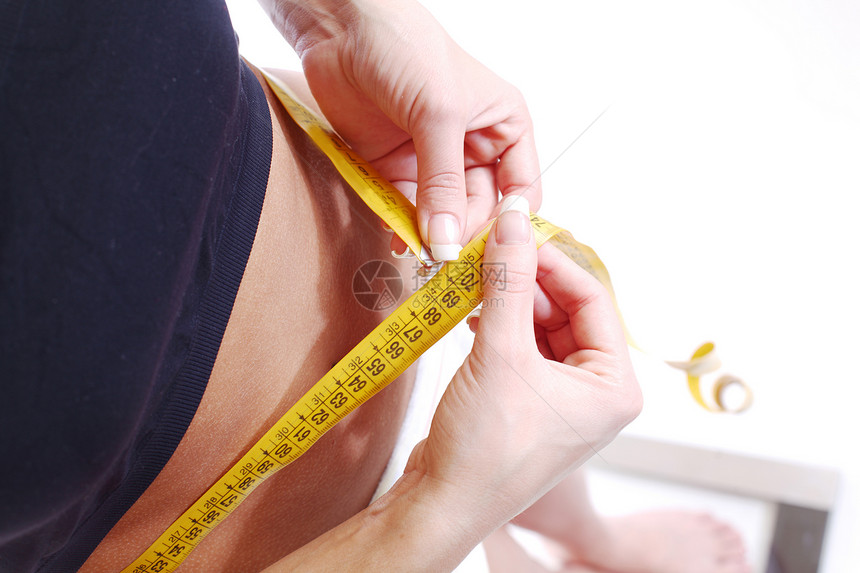 完美的妇女营养腹部女孩女士减肥腰围数字身体橘皮饮食图片