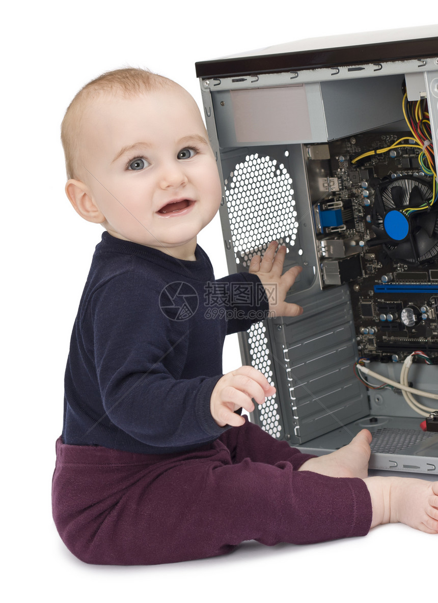 使用开放式计算机的幼儿内存记忆维修电脑孩子磁盘儿童电子产品部分大容量图片