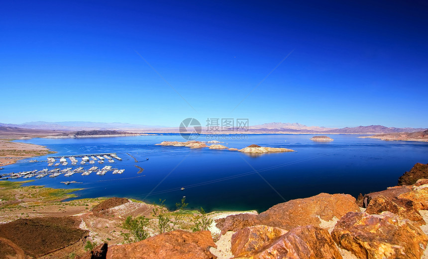 Mead湖风景娱乐蓝色岩石水库国家公园草甸照片沙漠图片