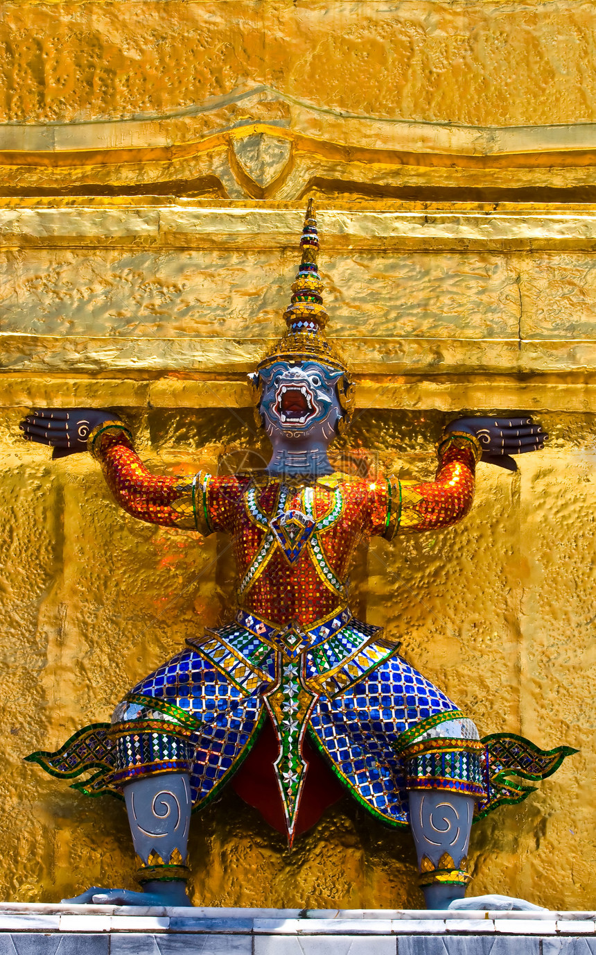 守护神雕像牦牛建筑学力量历史金子旅行宗教旅游寺庙雕塑图片