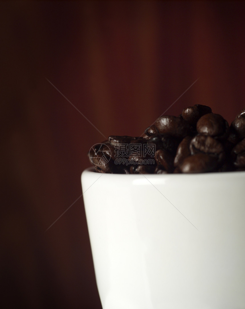 咖啡豆杯子白色摄影静物棕色水平咖啡杯图片