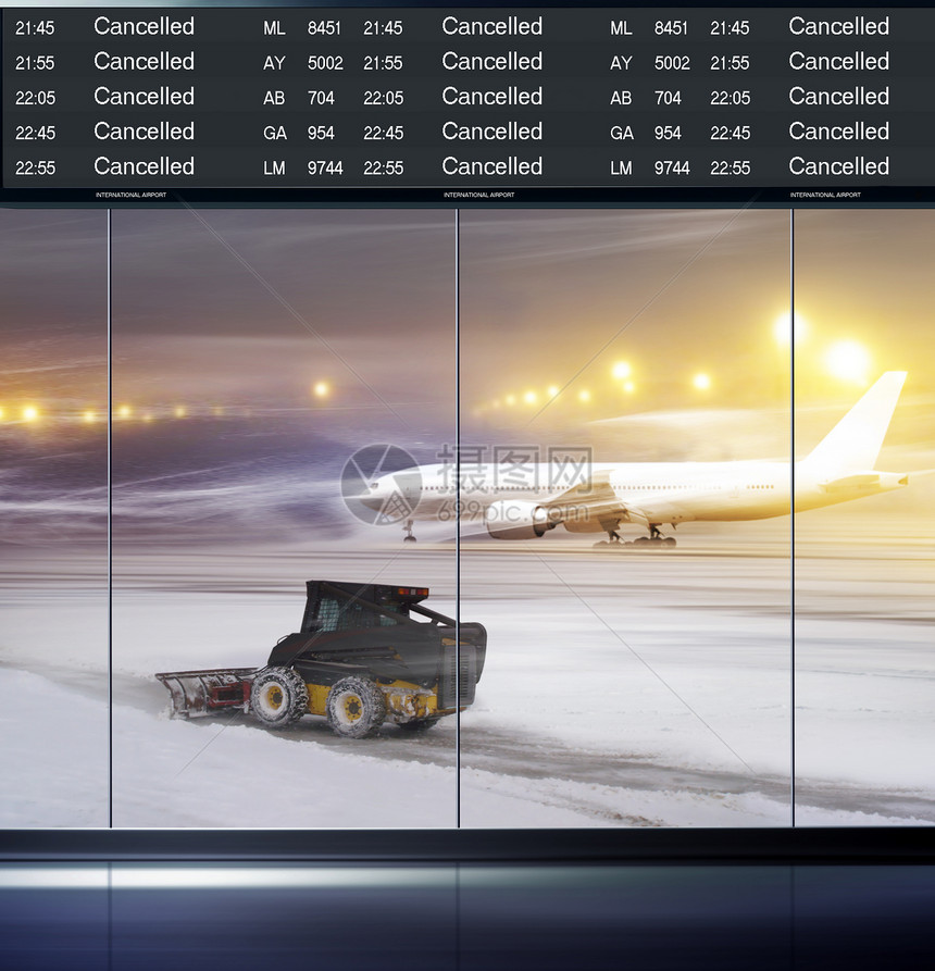 恶劣天气痕迹力量暴风雪风暴飞机场运输指示牌航班客机旅行图片