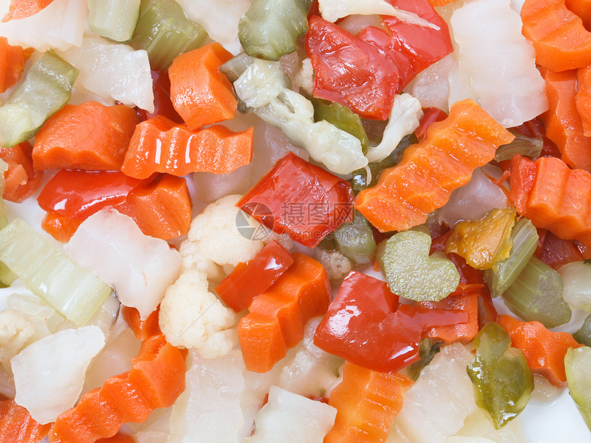 混合蔬菜绿色橙子美食白色食物盘子宏观胡椒萝卜芹菜图片