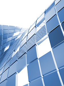 个性网格素材蓝色金属立方体盒子组织海浪白色解决方案数字化正方形插图团体背景