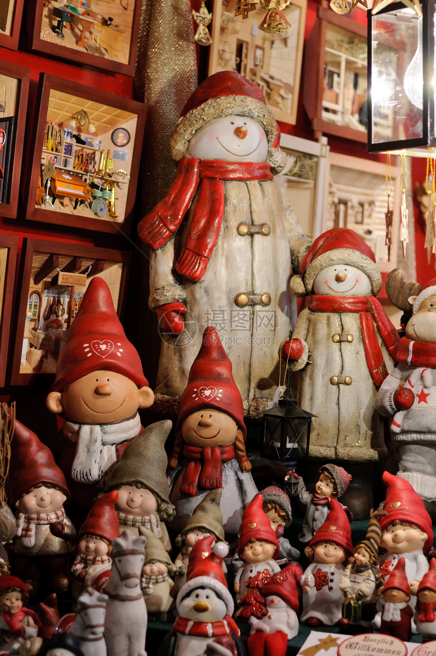 德国的圣诞市场雪人旅行旅游装饰塑像游客装饰品观光图片