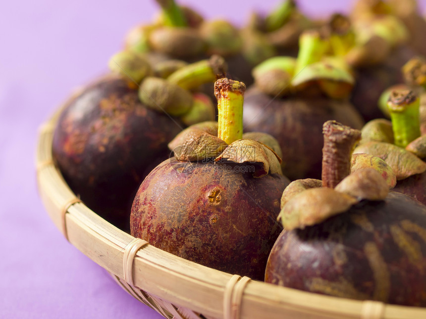 芒果热带篮子食物紫色水果水平矿物质矿物维生素藤黄图片