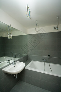 洗手间建筑学收银台盆地水龙头浴室洗澡背景图片