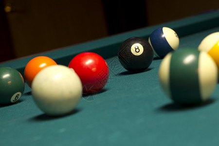 波波球池池桌球毛毡水池线索绿色宏观娱乐台球桌子背景