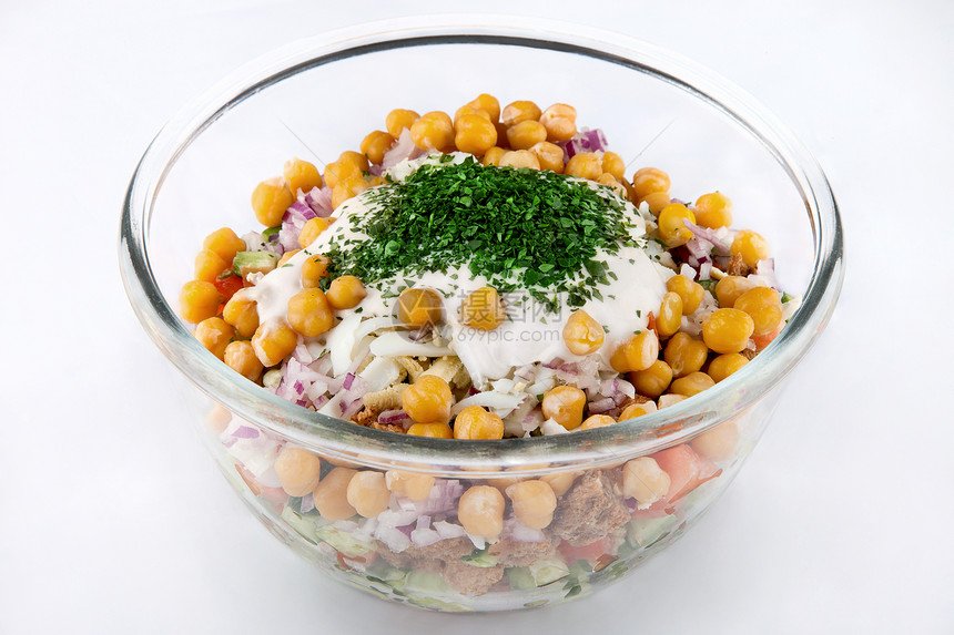 带玉米的沙拉食物棒子植物群盘子核心蔬菜罐头饮食谷物粮食图片