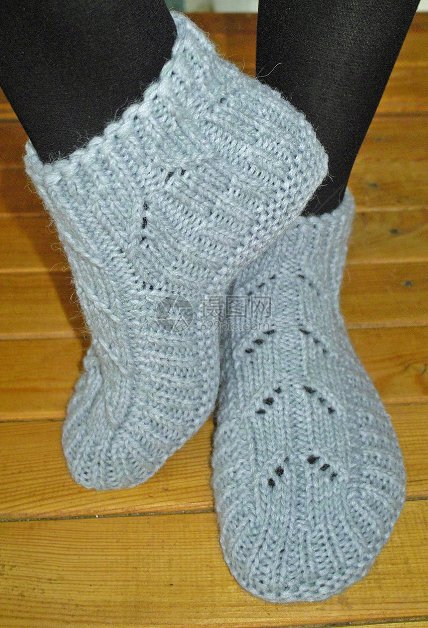 手织女性拖鞋手工衣服女士袜子图片