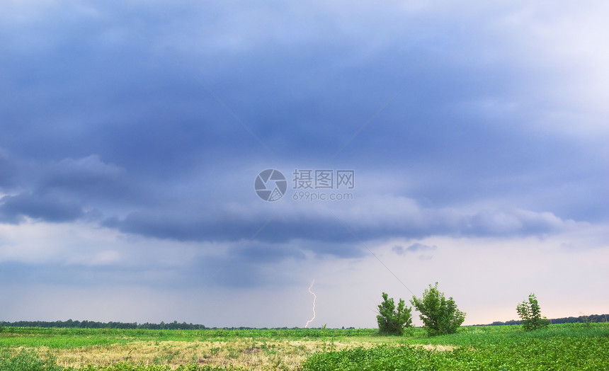 雷暴沉淀花朵风暴溪流雨云冥想雷雨绿色草地场地图片