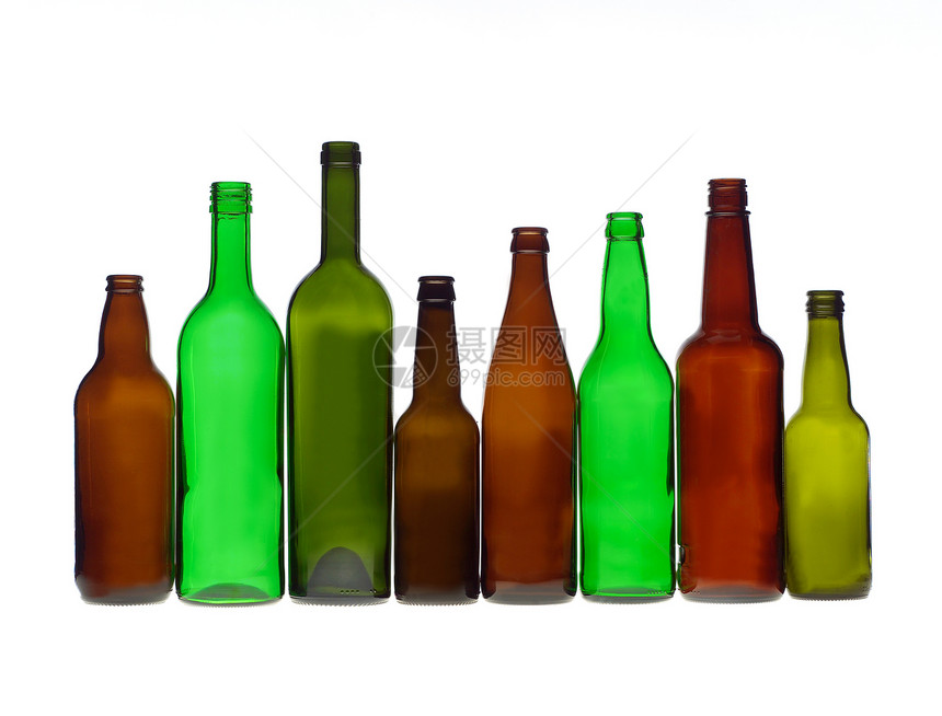 瓶数组瓶子酒瓶玻璃颜色回收啤酒瓶曲线绿色物体对象图片