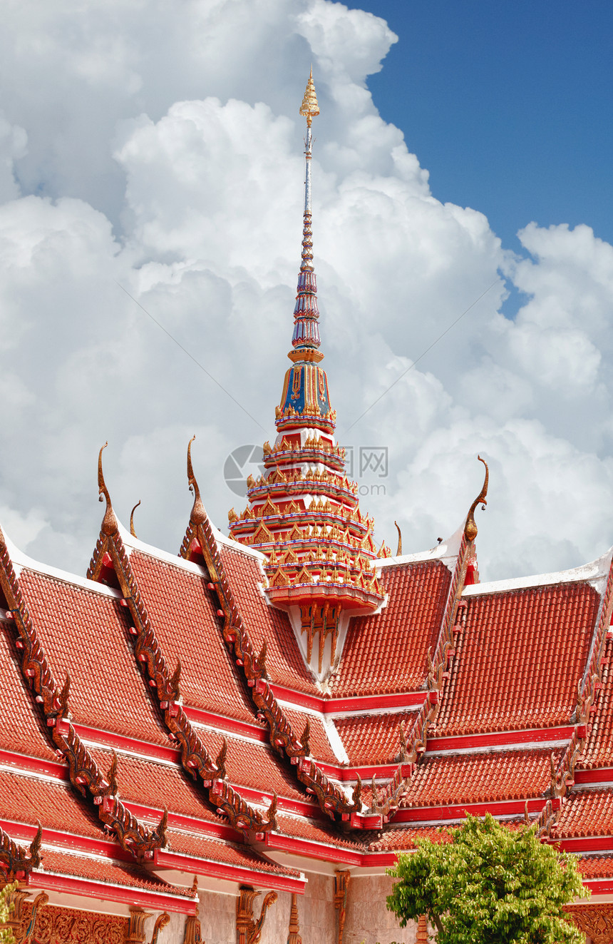 屋顶佛教修道院图片