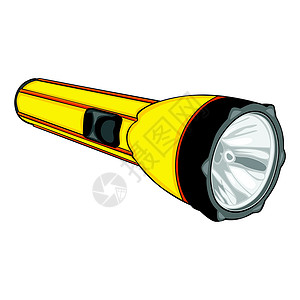 白色黄色独立手电筒设计图片