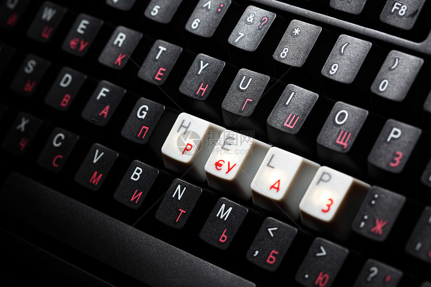 键盘帮助键商业主页中风高科技白色按钮桌面数字工作互联网图片