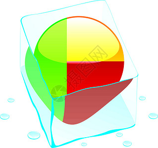 贝宁被冰冻在冰块中立方体国家剪贴全球旅行徽章插图旗帜世界冻结插画