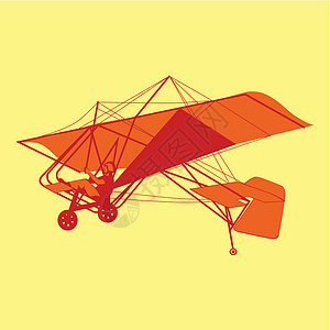滑翔飞机孤立滑翔滑翔机飞机翅膀工艺发动机运输插图航班机体引擎插画