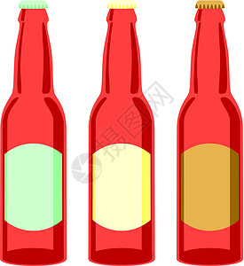 啤酒女郎孤立的啤酒瓶杯子液体金发女郎传统享受果汁收藏标签玻璃啤酒插画